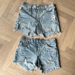 AGOLDE Parker & long bundle pair shorts distressed